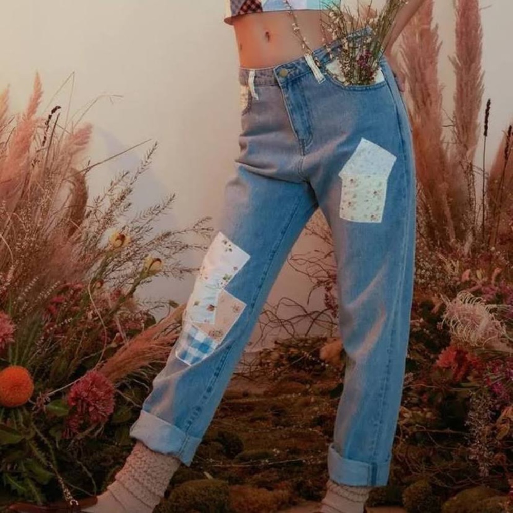 Dolls Kill x Holly Hobbie Patchwork Boyfriend Jeans